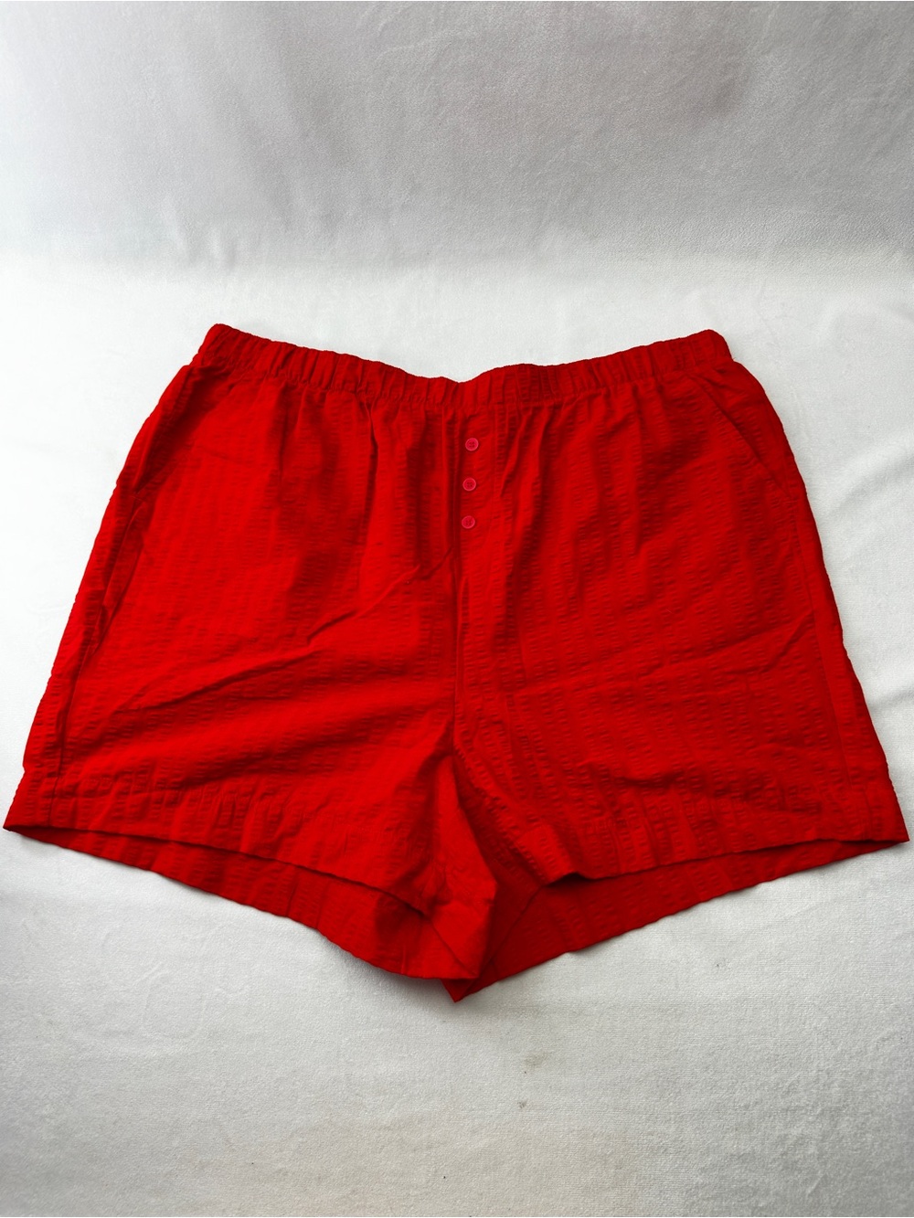 Torrid Red Button Up Shorts Sleep Textured Adrenaline Rush Boxer High Rise 1